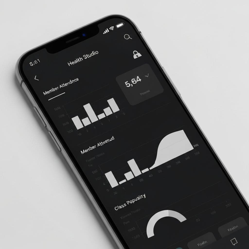 Analytics dashboard showing attendance trends and revenue charts